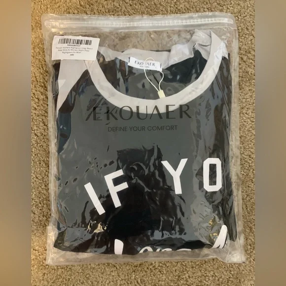 Ekouaer Long Sleeve Nightgown L | Soft Calf-Length Sleepwear Pajama Dress NWT - Picture 14 of 14